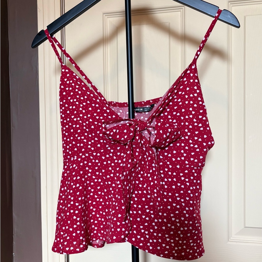 SHEIN Red Heart Print Camisole